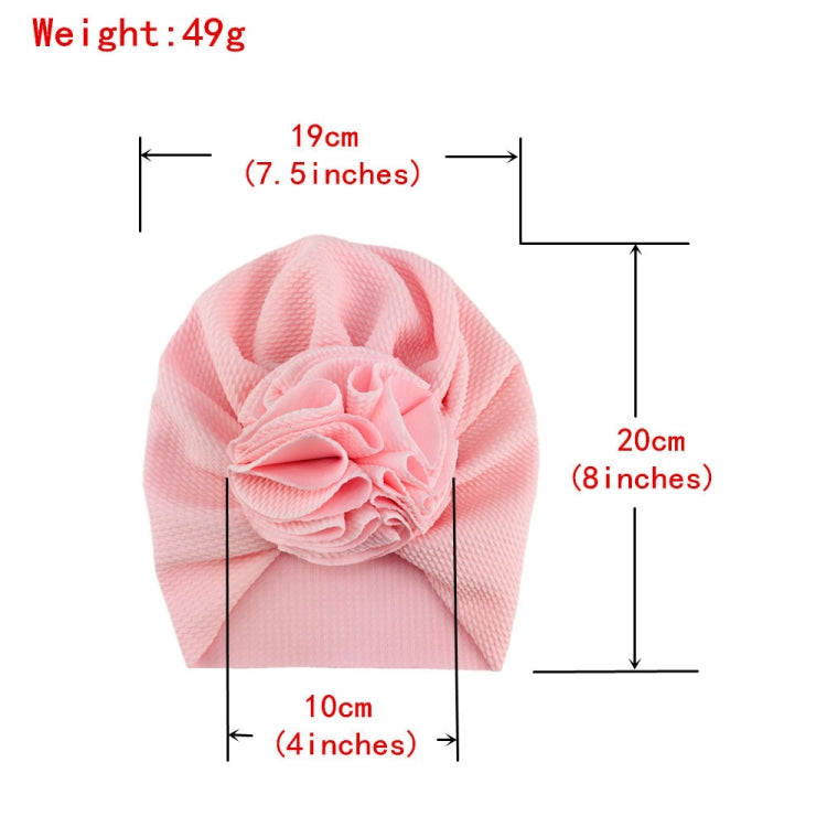 Baby turban hat size chart with dimensions in cm