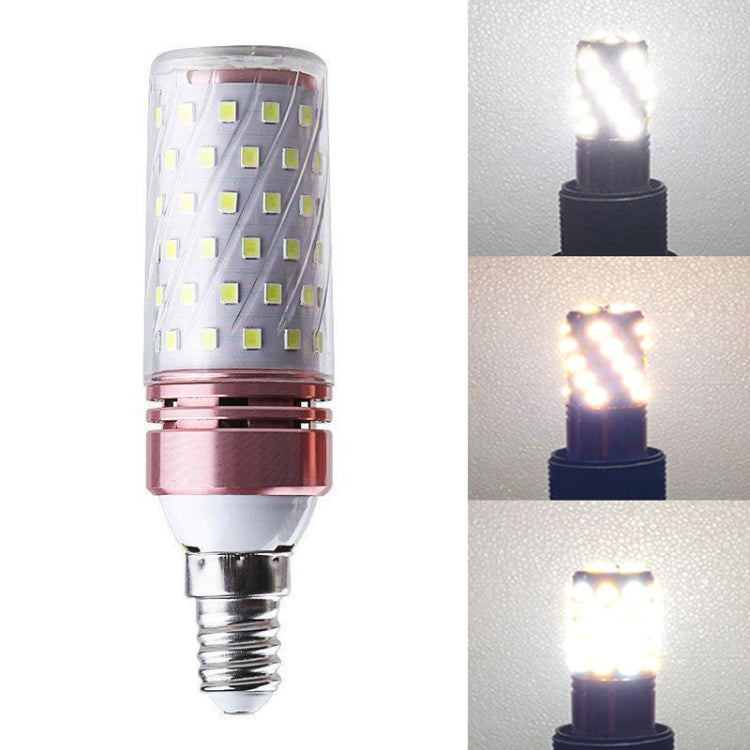 LED corn light candle bulb with E27 screw base, rose-gold ring, cool white LED glow