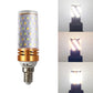 LED corn light candle bulb with E27 screw base, gold ring, cool white LED glow