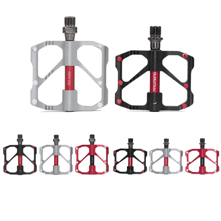 Set of carbon fiber bicycle platform pedals in silver and black color options.