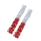 Basketball net rope set with red and white looped strands, polyester mesh