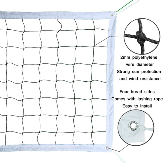 Polyethylene Knotted Four Wraped Sides Beach Volleyball Net For Competition / Training, Beach Volleyball Net