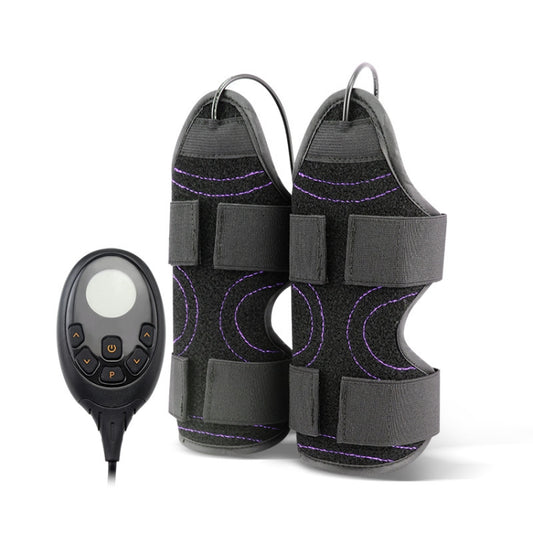 EMS arm electrode patch set with handheld controller, black fabric, purple outline wiring