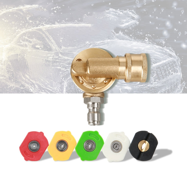 Brass rotating spray brush head with metal quick-connect and five color attachment pads