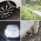 High-pressure spray jet from the cleaning brush attachment during outdoor and car cleaning