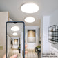 Round LED ceiling lamps (two) with frosted diffusers, white, flush-mount