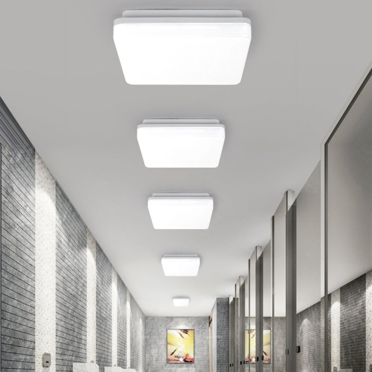 Rectangular LED ceiling lamp with frosted diffuser, white, ceiling-mounted