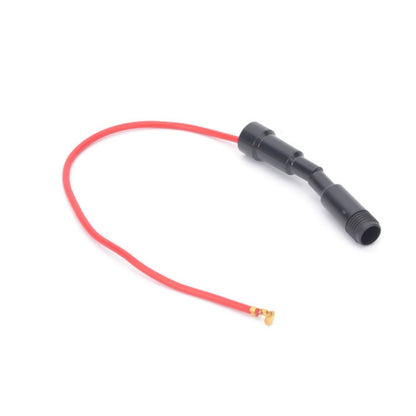 Wired fuse holder set with black holders, red leads, brass fuse ends (5x20mm)