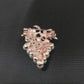 Grape pearl brooch back view with pin clasp, rose-gold tone
