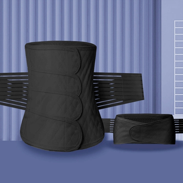 Postpartum corset abdomen belt set in black, elastic belly wrap and matching short band