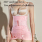 Pink postpartum abdomen belt corset with front contouring and stretch support