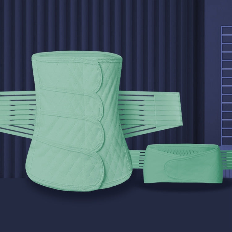 Postpartum abdomen corset belt set in mint green, elastic belly wrap with short band