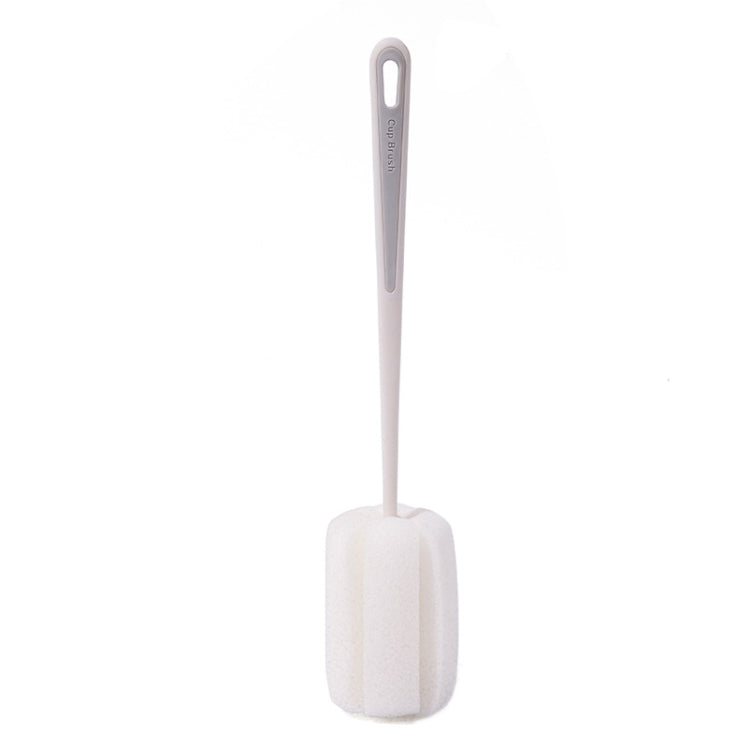 White sponge bottle vacuum cup cleaning brush with long handle and loop handle hole