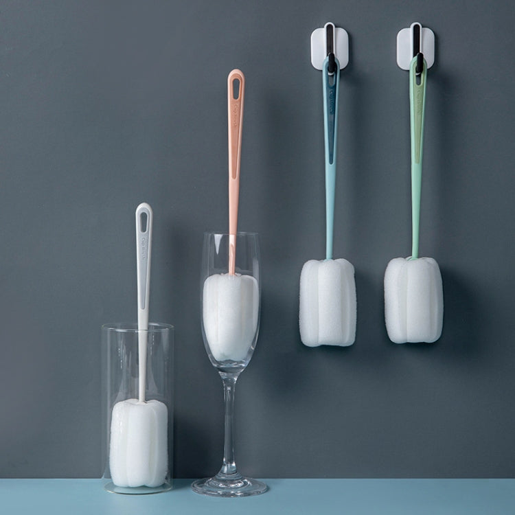 Multi-color sponge bottle cleaning brush set with long handles and foam heads
