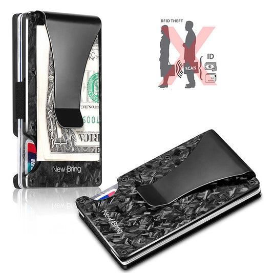 New Bring  Metal Card Holder Men Ultra-Thin Anti-Theft Compact Wallet Card Holder, Anti-Theft Card Holder