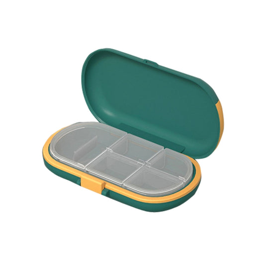 HW073 Portable Cut Medicine Large-capacity Pill Box Compartment Sealed Small Pill Box, Green, Blue, Pink, Grey, White Yellow