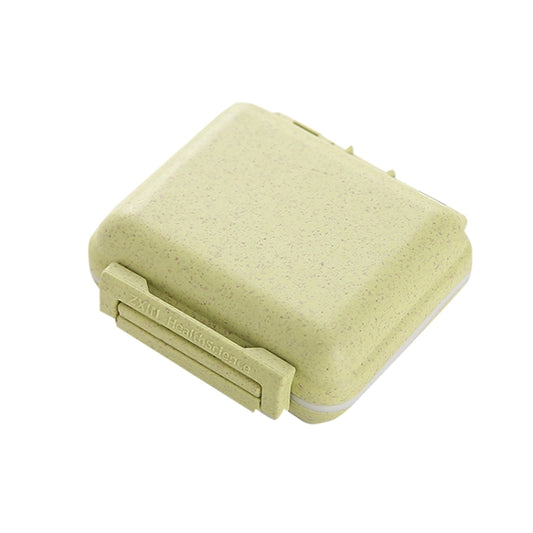 JS0018 Wheat Portable Sealed Pill Box with 6 Compartments For Pill Health Care Box, Beige, Pink, Green, Solid Pink, Solid Orange, Solid Yellow, Solid Green
