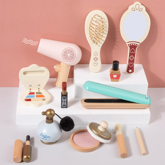 Children Make-Up Wooden Toys Pretend Play Cosmetic Set, Cosmetic Set