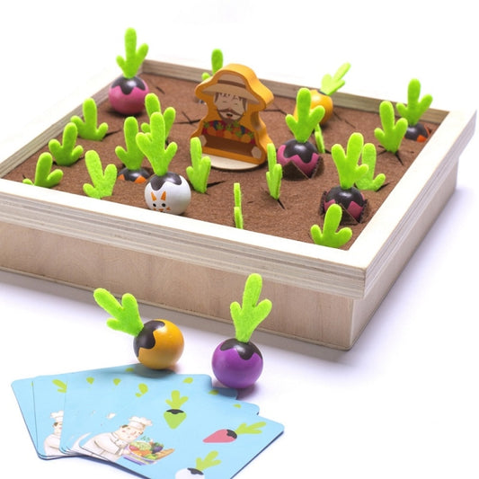 Farm Pulling Carrot Memory Chess Board Game Children Wooden Enlightenment Early Educational Toys, Pulling Carrot Memory Chess