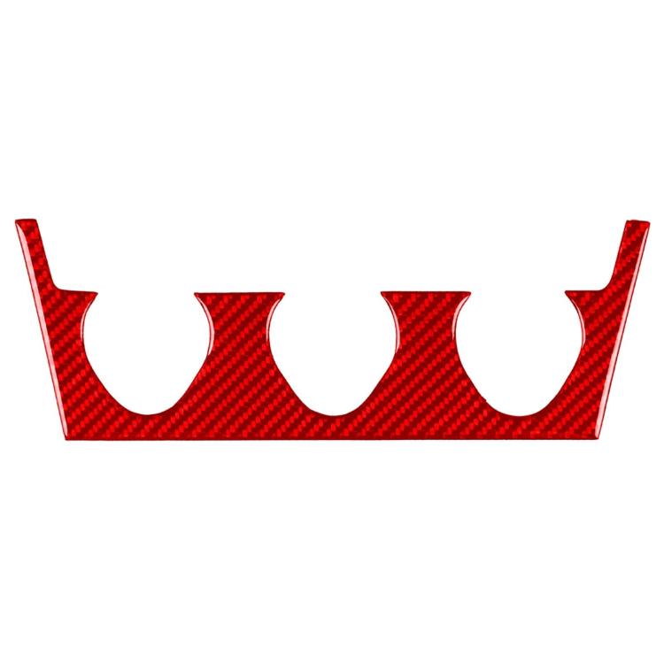 Air conditioning control panel sticker, red carbon fiber pattern with three cutouts
