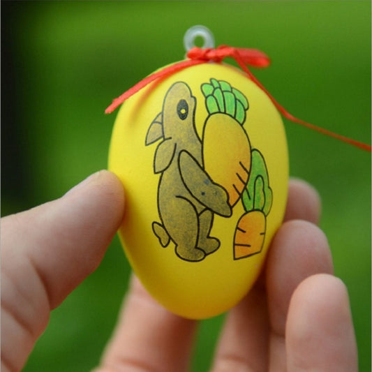 4 PCS Handmade Cartoon Painted Easter Eggs Children's Educational Toys, Random Pattern and Color, 4 PCS Painted Easter Eggs