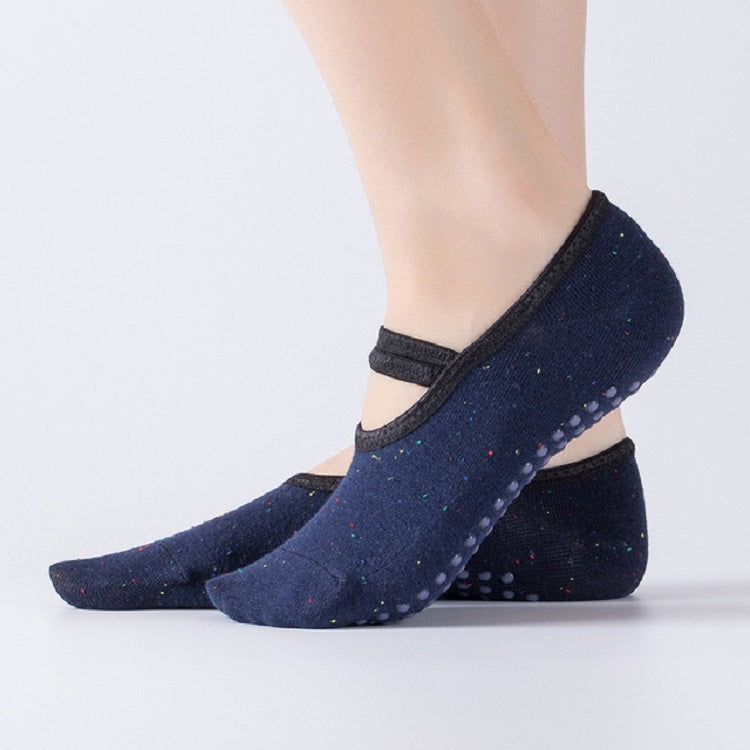 Cotton Backless Ballet Yoga Socks with Straps, One Size