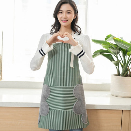 Home Hand-Wiping Apron Waterproof Home Kitchen Waist, Red Stripes, Green Stripes, Coffee Stripes