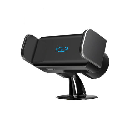 Electric car air-vent phone holder with clamp base and blue indicator light