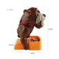 Brown poodle trick toy with orange base; about 17cm tall and 0.4kg