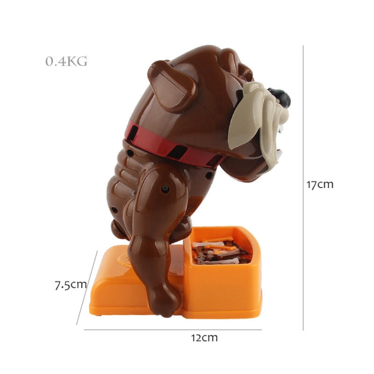 Brown poodle trick toy with orange base; about 17cm tall and 0.4kg