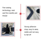 Black half-finger glove wrist strap and inner lining detail
