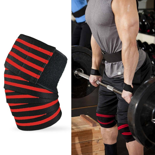 Nylon Four Stripes Bandage Wrapped Sports Knee Pads, Nylon Knee Pads(Black Red), Nylon Knee Pads (Black Yellow), Nylon Knee Pads (Black Light Blue), Nylon Knee Pads (Black Green), Nylon Knee Pads (Black Orange), Nylon Knee Pads (Black Ash)             ...
