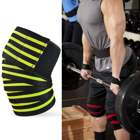 Nylon Four Stripes Bandage Wrapped Sports Knee Pads, Nylon Knee Pads(Black Red), Nylon Knee Pads (Black Yellow), Nylon Knee Pads (Black Light Blue), Nylon Knee Pads (Black Green), Nylon Knee Pads (Black Orange), Nylon Knee Pads (Black Ash)             ...
