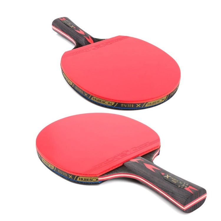Table tennis training paddle set: two red-faced paddles with black patterned handles