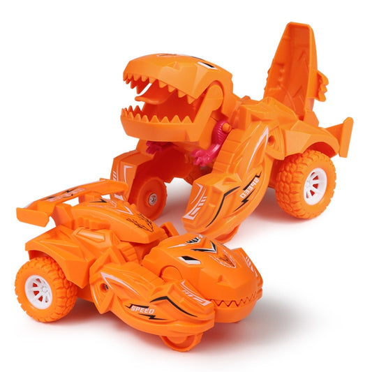 2 PCS Dinosaur Deformation Car Children Inertial Sliding Car Model Toy, Orange, Blue, Rose Red, Cyan