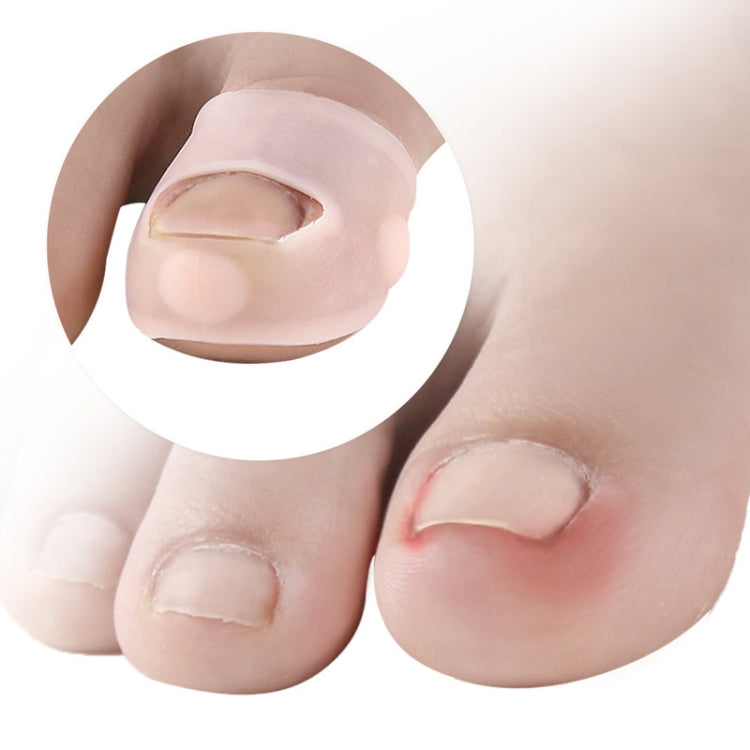 Light pink toe cap on toes with curved opening to expose the nail