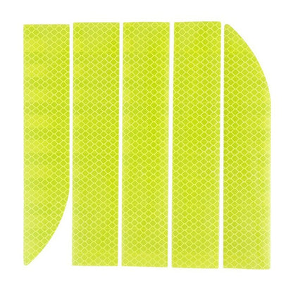 Fluorescent yellow reflective car tail warning sticker strips set, diamond-pattern panels