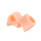 Soft peach-orange toe separator covers, two-piece pair with curved toe openings.