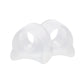 Clear transparent toe separator covers, two-piece pair with rounded toe openings.