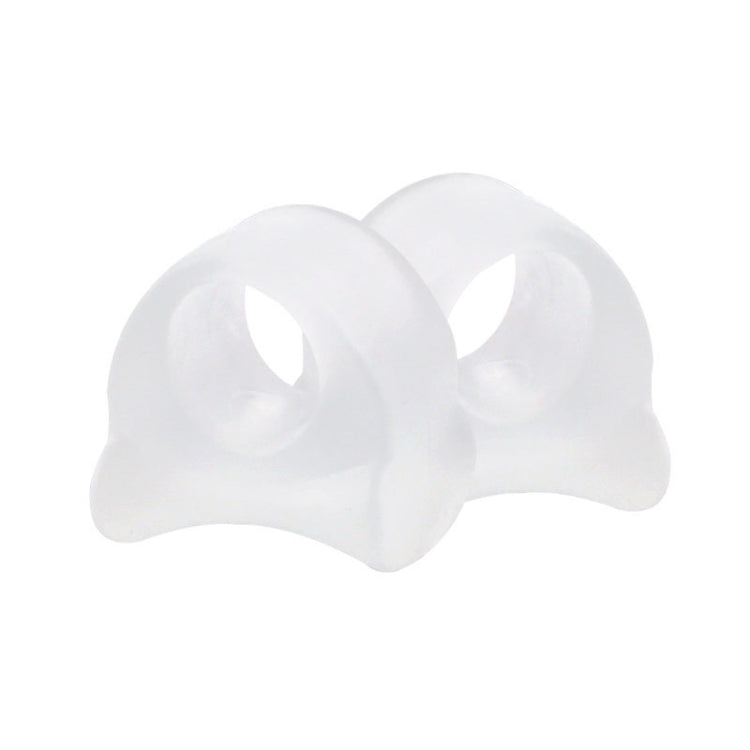 White split-toe orthosis separator pads for great toe spacing.