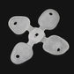 Set of white SEBS hallux valgus corrector pads with toe separators and holes