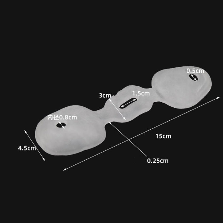 White hallux valgus corrector pads with central strap opening and side holes