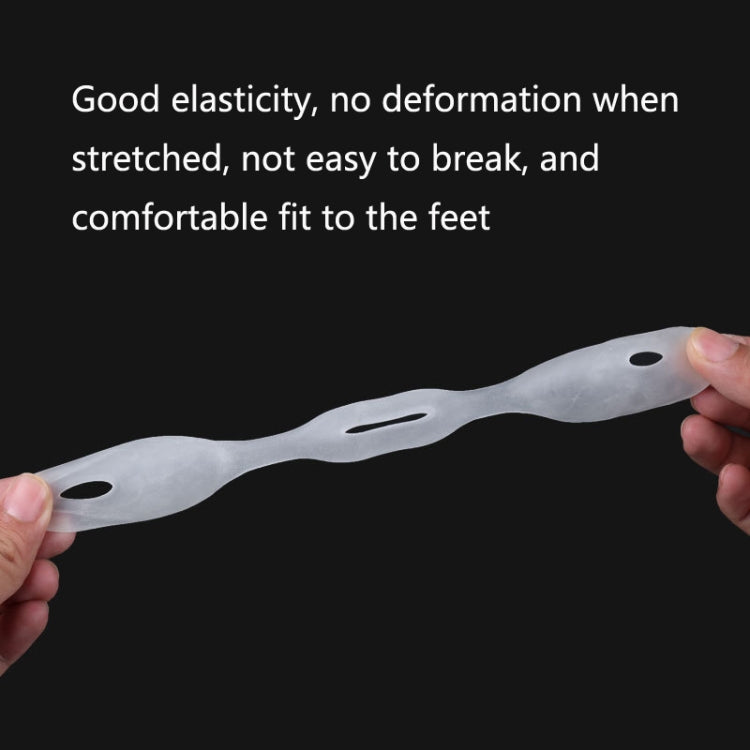 White stretchy hallux valgus correction belt held with soft toe-separator section