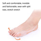 White soft split-toe correction belt on foot with curved strap under toes