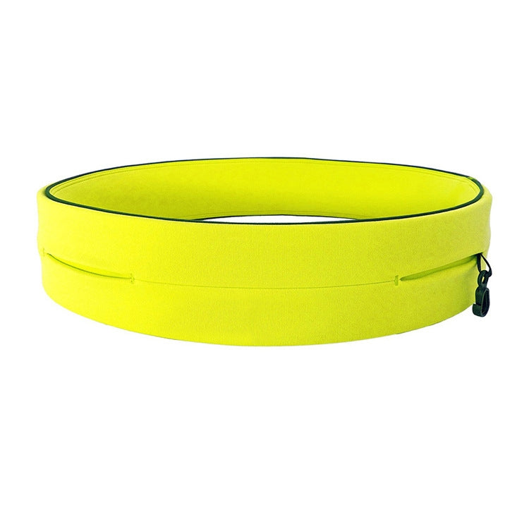 Running waist bag in yellow with zip pull and open center pocket