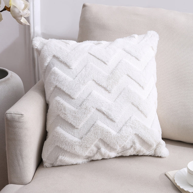 Double-Sided Plush Pillow Home Sofa Cushion Pillowcase, 45x45cm Without Core, 45x45cm Pillowcase + Core