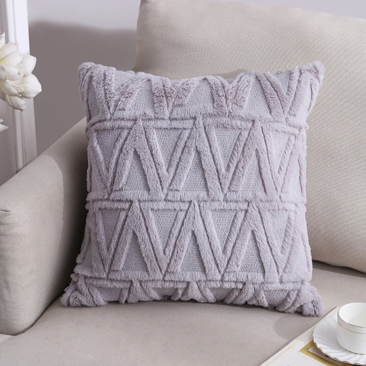 Double-Sided Plush Pillow Home Sofa Cushion Pillowcase, 45x45cm Without Core, 45x45cm Pillowcase + Core