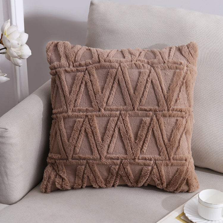 Double-Sided Plush Pillow Home Sofa Cushion Pillowcase, 45x45cm Without Core, 45x45cm Pillowcase + Core