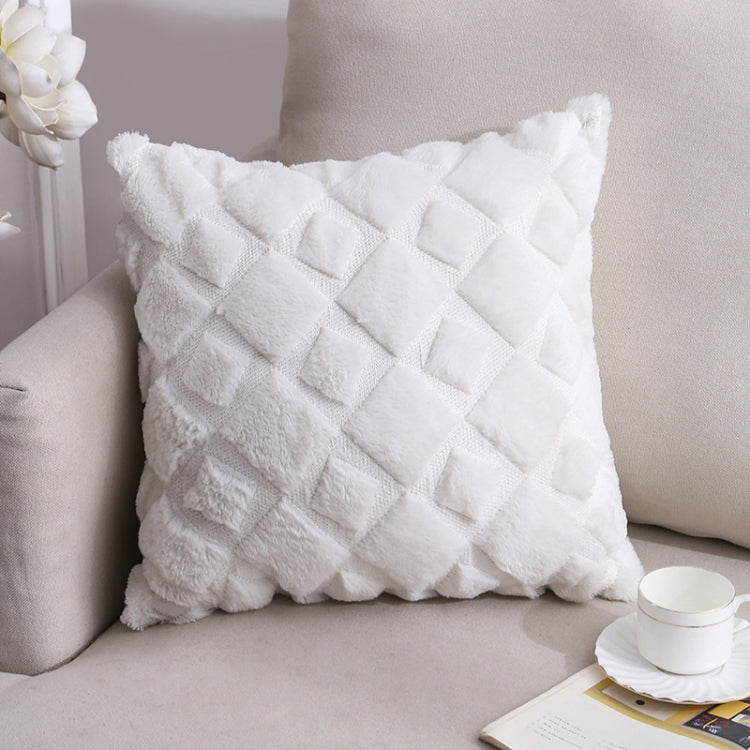 Double-Sided Plush Pillow Home Sofa Cushion Pillowcase, 45x45cm Without Core, 45x45cm Pillowcase + Core