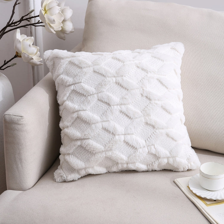 Double-Sided Plush Pillow Home Sofa Cushion Pillowcase, 45x45cm Without Core, 45x45cm Pillowcase + Core
